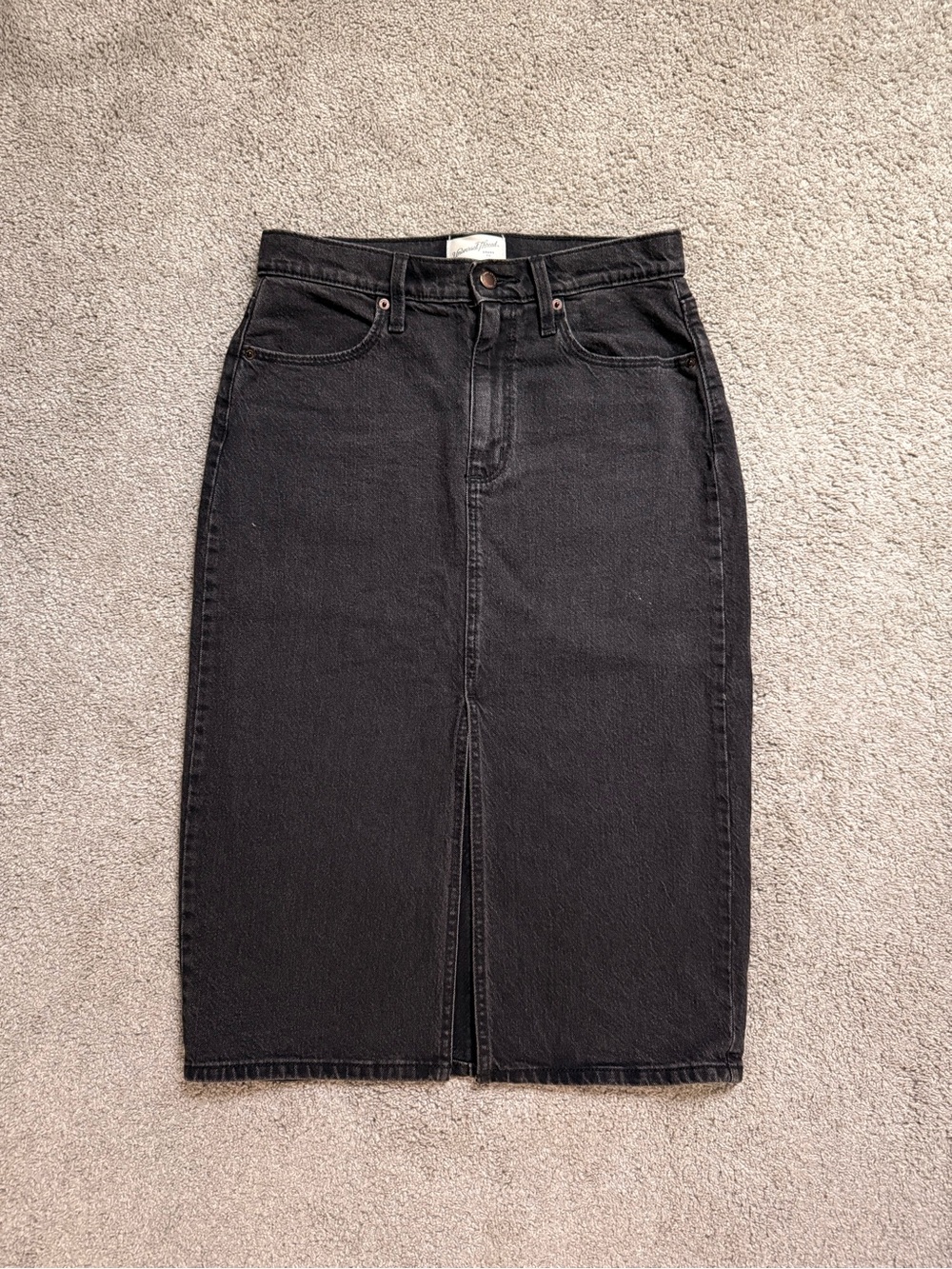 Universal Thread Black High-Rise Denim Skirt